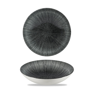 CHURCHILL SUPER VITRIFIED STUDIO PRINTS AGANO BLACK COUPE BOWL 15OZ