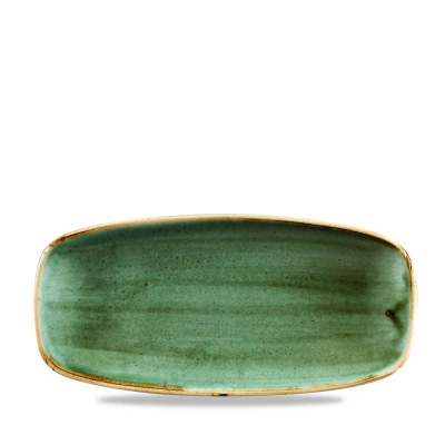 CHURCHILL SUPER VITRIFIED STONECAST SAMPHIRE GREEN OBLONG PLATE 10.6X5Inch