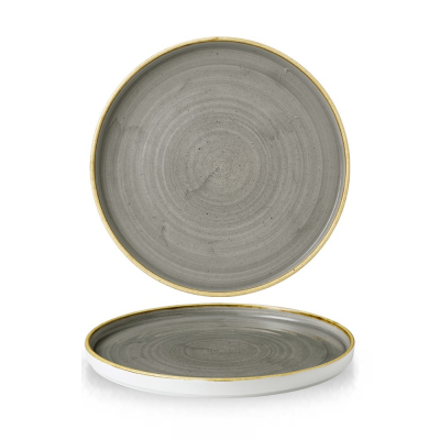 CHURCHILL SUPER VITRIFIED STONECAST PEPPERCORN GREY WALLED CHEF'S PLATE 10.2Inch