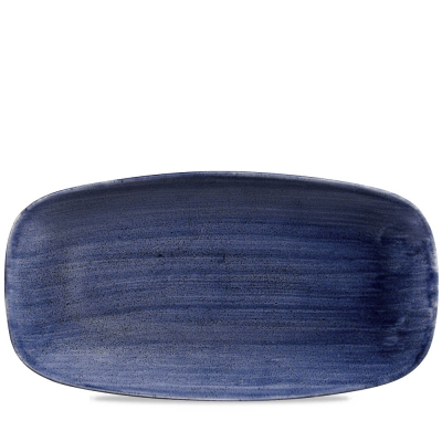 CHURCHILL SUPER VITRIFIED STONECAST PATINA COBALT BLUE OBLONG PLATE 14X7.4Inch