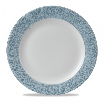 CHURCHILL SUPER VITRIFIED ISLA OCEAN BLUE WIDE RIM PLATE 12Inch