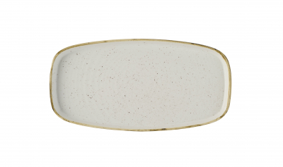 CHURCHILL STONECAST BARLEY WH OBLONG CHEF PLATE 11InchX5 7/8Inch