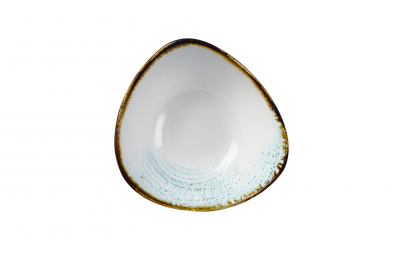 CHURCHILL HOMESPUN ACCENTS AQUAMARINE LOTUS BOWL 7Inch