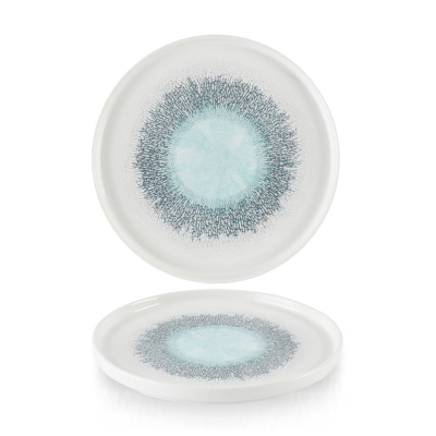 FUSION AQUAMARINE CHEFS' WALLED PLATE 21CM