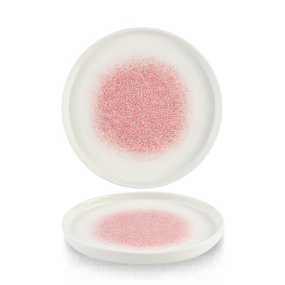 RAKU ROSE QUARTZ PINK CHEFS' WALLED PLATE 21CM