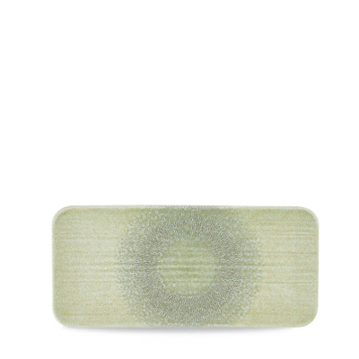 HARVEST GRAIN SPECKLED GREEN RECTANGULAR PLATE 34.6 X 15.6