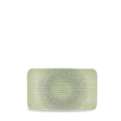 HARVEST GRAIN SPECKLED GREEN RECTANGULAR PLATE 27CM X 16CM