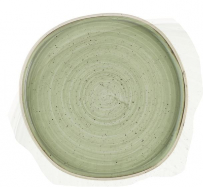 STONECAST SAGE GREEN ORGANIC WALLED PLATE 10 1/2Inch