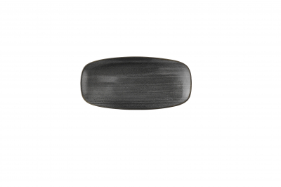 STONECAST RAW BLACK CHEFS OBLO NG PLATE 10.6InchX5Inch