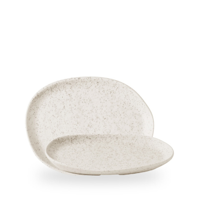 STONECAST BARLEY WHITE ORGANIC PLATTER 26 X 20CM