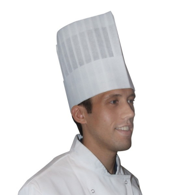 9Inch CHEFS HATS NON WOVEN TALL VELCO FASTENER