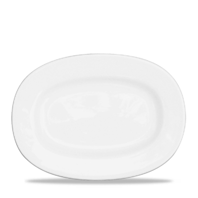 CHURCHILL ALCHEMY FINE CHINA WHITE OVAL RIMMED DISH 11Inch