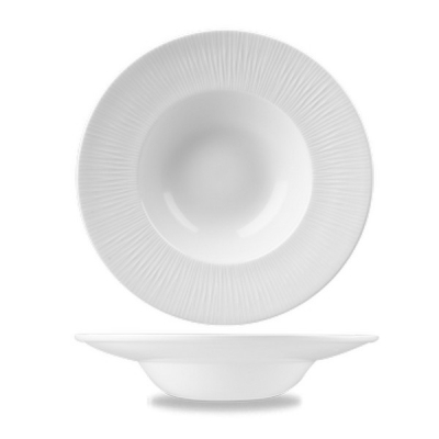 CHURCHILL SUPER VITRIFIED BAMBOO WHITE WIDE RIM BOWL 10OZ