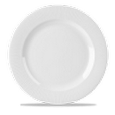 CHURCHILL SUPER VITRIFIED BAMBOO WHITE ROUND FOOTED PLATE 12Inch