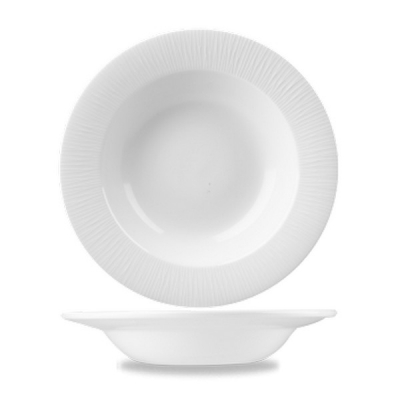 CHURCHILL SUPER VITRIFIED BAMBOO WHITE RIMMED BOWL 17.6OZ