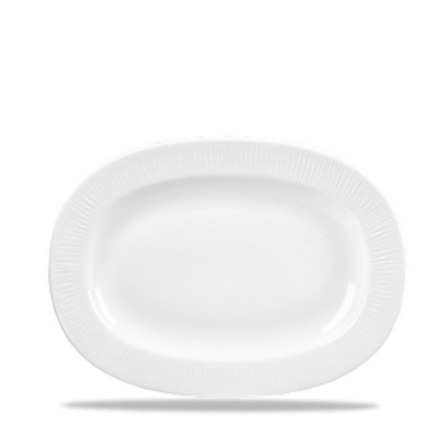 CHURCHILL SUPER VITRIFIED BAMBOO WHITE RIMMED OVAL DISH 11Inch