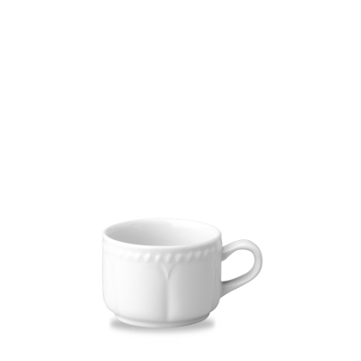 CHURCHILL SUPER VITRIFIED BUCKINGHAM WHITE STACKING TEA CUP 7.4OZ