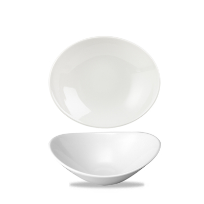 CHURCHILL SUPER VITRIFIED WHITE ORBIT OVAL BOWL 10.6OZ
