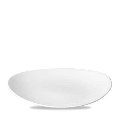 CHURCHILL SUPER VITRIFIED WHITE ORBIT OVAL COUPE PLATE 12.5X10Inch