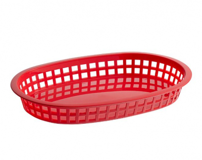 CHICAGO PLATTER BASKETS OVAL 23X15X4CM POLYPROPYLENE RED