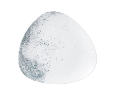 CHURCHILL SUPER VITRIFIED STUDIO PRINTS HAZE BLUE TRIANGULAR PLATE 10.4Inch