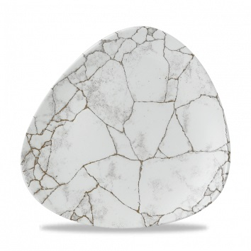 CHURCHILL KINTSUGI AGATE GREY TRIANGLE PLATE 22.9CM/9Inch