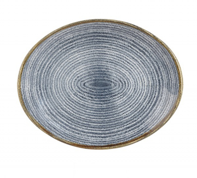 CHURCHILL SUPER VITRIFIED STUDIO PRINTS SLATE BLUE OVAL PLATE 10.6X9Inch