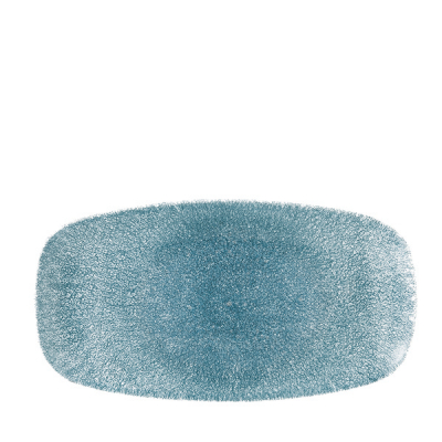 CHURCHILL SUPER VITRIFIED STUDIO PRINTS RAKU TOPAZ BLUE OBLONG PLATE 11.7X6Inch