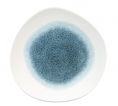 CHURCHILL SUPER VITRIFIED STUDIO PRINTS RAKU TOPAZ BLUE ORGANIC PLATE 10.4Inch