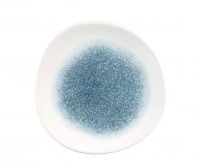 CHURCHILL SUPER VITRIFIED STUDIO PRINTS RAKU TOPAZ BLUE ORGANIC PLATE 8.3Inch