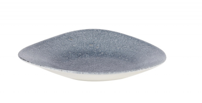 CHURCHILL SUPER VITRIFIED STUDIO PRINTS RAKU TOPAZ BLUE TRIANGULAR BOWL 10.7Inch