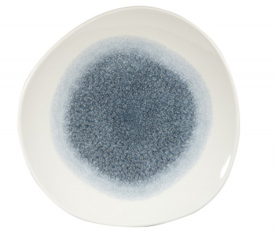 CHURCHILL SUPER VITRIFIED STUDIO PRINTS RAKU TOPAZ BLUE ORGANIC PLATE 11.3Inch