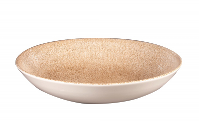 CHURCHILL SUPER VITRIFIED STUDIO PRINTS RAKU GARNET ORANGE COUPE BOWL 40OZ