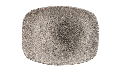CHURCHILL SUPER VITRIFIED STUDIO PRINTS RAKU QUARTZ BLACK OBLONG PLATE 10.3X8Inch