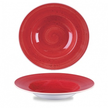 CHURCHILL SUPER VITRIFIED STONECAST BERRY RED WIDE RIM BOWL 16.5OZ