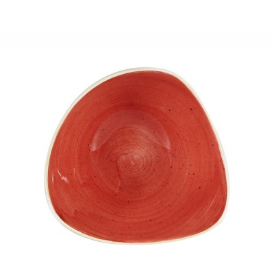 CHURCHILL SUPER VITRIFIED STONECAST BERRY RED TRIANGULAR BOWL 13OZ