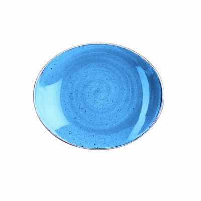 CHURCHILL SUPER VITRIFIED STONECAST CORNFLOWER BLUE OVAL PLATE 7.6X6.3Inch