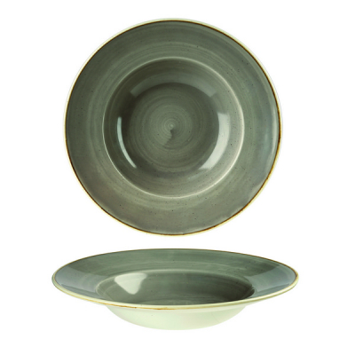 CHURCHILL SUPER VITRIFIED STONECAST PEPPERCORN GREY WIDE RIM BOWL GREY 10OZ
