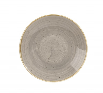 CHURCHILL SUPER VITRIFIED STONECAST PEPPERCORN GREY DEEP COUPE PLATE 9.8Inch