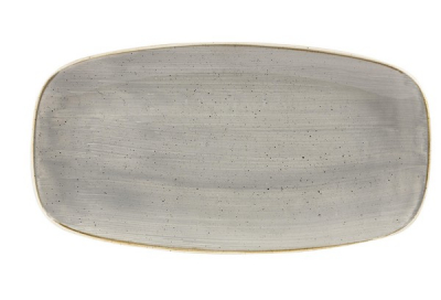 CHURCHILL SUPER VITRIFIED STONECAST PEPPERCORN GREY CHEF'S OBLONG PLATE 10.6X5Inch