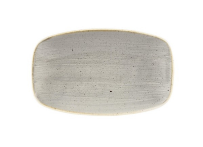 CHURCHILL SUPER VITRIFIED STONECAST PEPPERCORN GREY CHEF'S OBLONG PLATE 7.9X4.8Inch