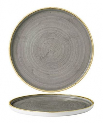 CHURCHILL SUPER VITRIFIED STONECAST PEPPERCORN GREY WALLED PLATE 6.2Inch