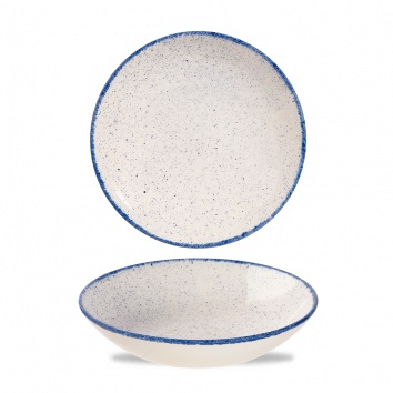 CHURCHILL SUPER VITRIFIED STONECAST HINTS INDIGO BLUE COUPE BOWL 15OZ