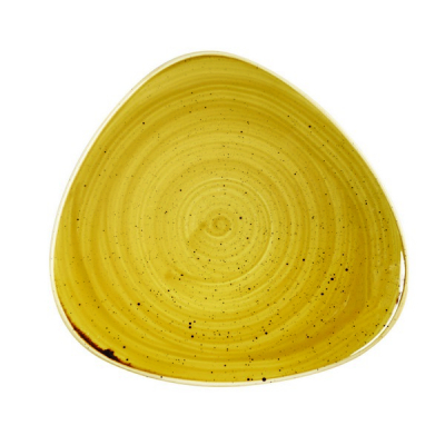 CHURCHILL SUPER VITRIFIED STONECAST MUSTARD SEED TRIANGULAR PLATE 7.6Inch