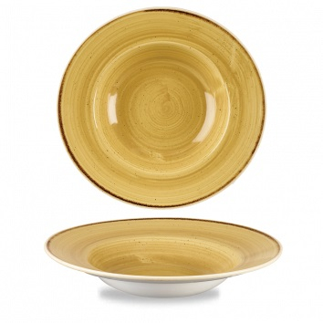 CHURCHILL SUPER VITRIFIED STONECAST MUSTARD SEED WIDE RIM BOWL 16.5OZ