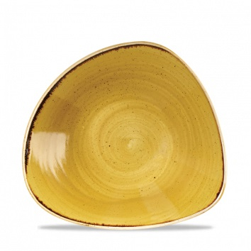 CHURCHILL SUPER VITRIFIED STONECAST MUSTARD SEED TRIANGULAR BOWL 13OZ