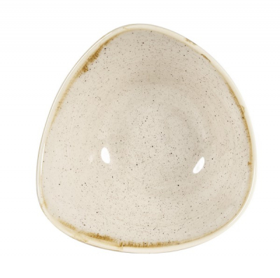 CHURCHILL SUPER VITRIFIED STONECAST NUTMEG CREAM TRIANGULAR BOWL 9OZ