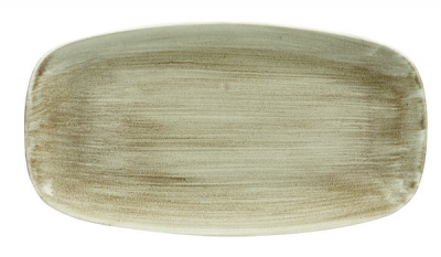 CHURCHILL SUPER VITRIFIED STONECAST PATINA ANTIQUE TAUPE OBLONG PLATE 14X7.4Inch