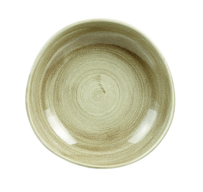 CHURCHILL SUPER VITRIFIED STONECAST PATINA ANTIQUE TAUPE ORGANIC BOWL 38.7OZ