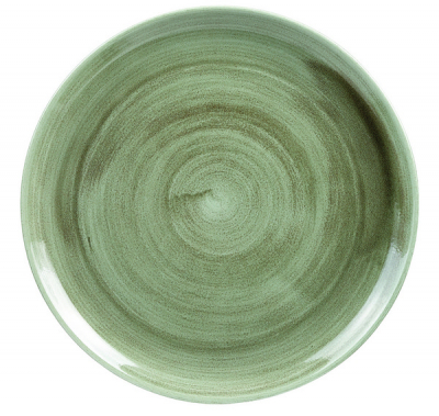 CHURCHILL SUPER VITRIFIED STONECAST PATINA BURNISHED GREEN COUPE PLATE 11.3Inch